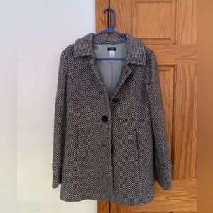 J Crew Grey and White Wool Coat